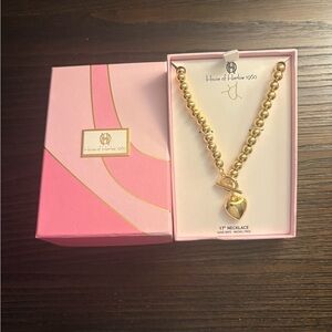NEW House of Harlow 1960 Gold Heart Necklace